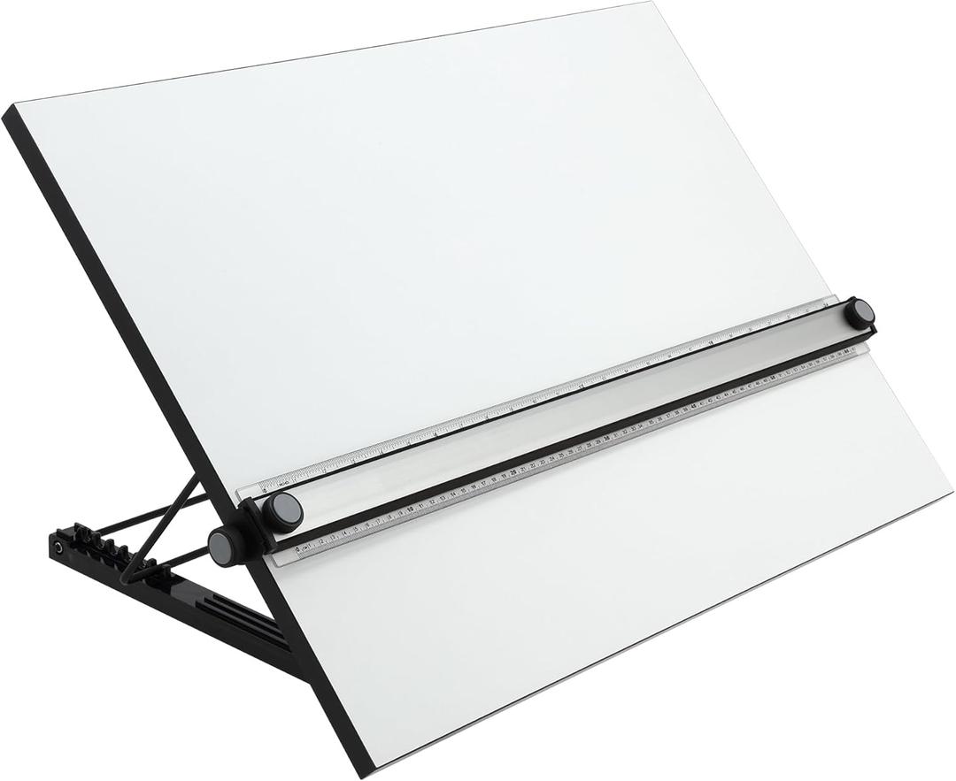 Acurit Multi-Angled 16x21 PXB Drawing Board for Artists and Designers - Portable Tabletop Workspace, Drawing, Sketching, Drafting, Painting - Portable Laminated Surface w/Ruler & Parallel Motion Bar