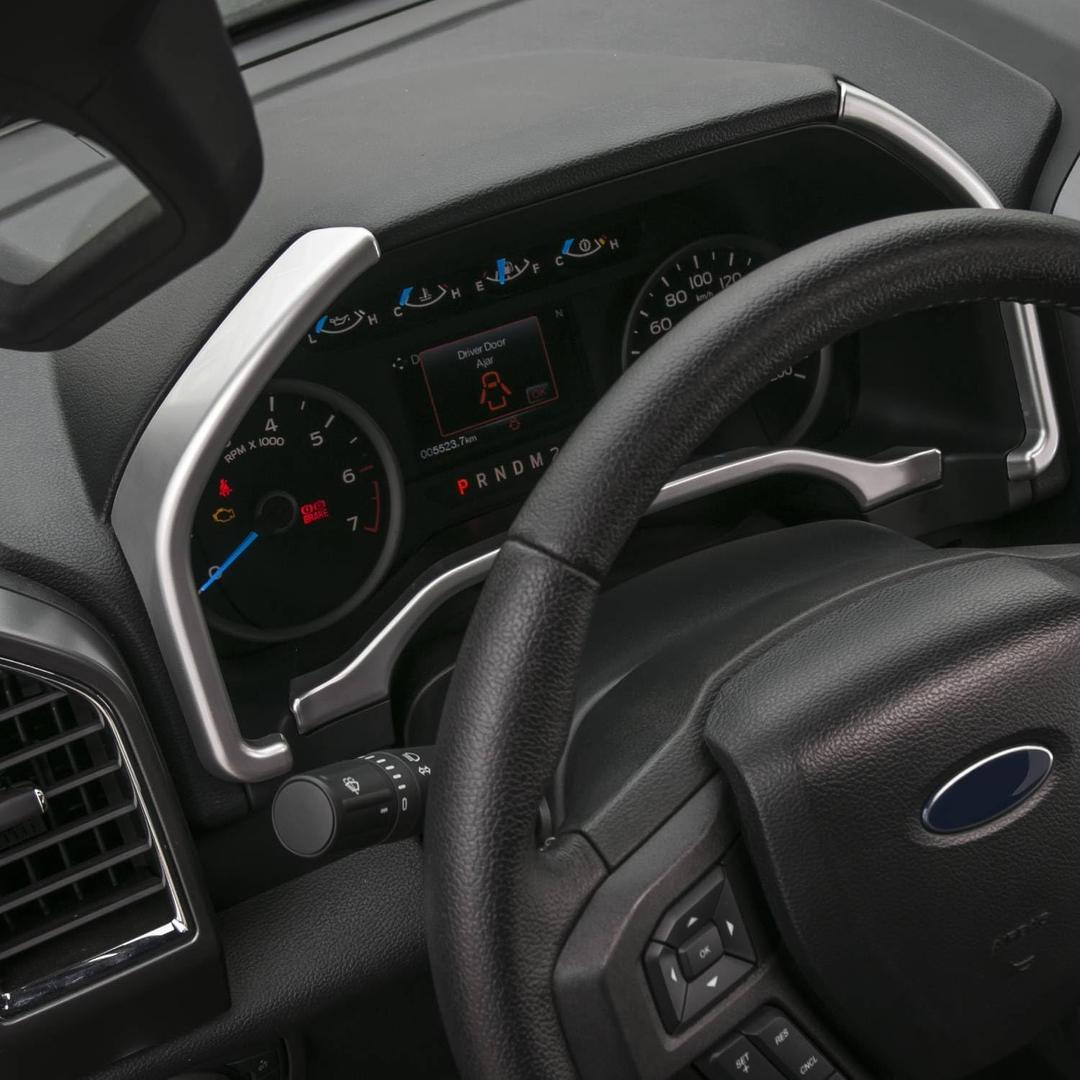 Voodonala Silver Dashboard Trim for 2015 2016 2017 2018 2019 2020 Ford F150 F250 F350 Super Duty(Silver, 3pcs/set)