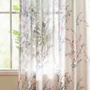 MYSKY HOME Floral Sheer Curtains for Living Room 84 Inches Long Light Filtering Window Treatment Sets Bedroom Dining Room Leaf Printed Vintage Farmhouse Curtains & Drapes, Coral, 52"x84",2 Panels