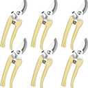 Chumia 6 Pcs Garden Pruning Shears Flower Shears Handheld Heavy Duty Garden Scissors Stainless Steel Clippers for Cutting Flowers, Trimming Plants Bypass, Fruits Trees, Pruning Snips, Gardening Gifts