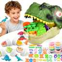 Dinosaur Toys Kids Dough Playset, 55PCS Dino Toys Kit with Molds & Clay, Make Dinosaurs or Create Your Own Models, Storage Case Gift for Boys & Girls Ages 3-8