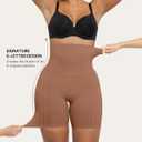SHAPELLX Shapewear Tummy Control Shorts for Women Seamless High Waisted Body Shaper Thigh Slimming Underwear Girdle (Large, Brown)