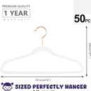 MIZGI Kids Velvet Hangers,Non-Slip Big Kids Hangers,14 Inch Hangers for Youth,Teen Clothes,Pack of 50White/Rosegold