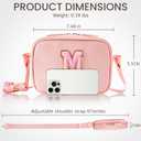 Initial Crossbody Purse Small Leather Sling Bag, Personalized Birthday & Mother's Day Gifts for Mom, Pink Travel Purse (Letter J)