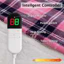 Electric Heated Blanket 62"x84",Fast Heating Twin with 8 Hours Auto Off/8 Heats Levels,Soft Pink Plaid Sherpa Electric Blanket with ETL Certification & Over-Heat Protection