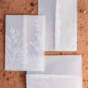 Vellum Jackets for 5x7 Invitations - 100-Pack Pre-Folded Sheets - Translucent Paper With Wildflower Pattern - Envelopes With Gold Stickers for Wedding Cards, Scrapbook