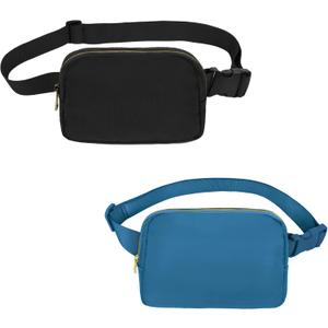 VOROLO Fanny Pack For Women And Men Crossbody Bag Belt Bag with Adjustable Strap Graduation Gifts (Black+Blue)