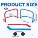 6PCS 6inch Desktop Hockey Game for Indoor Play, 2-Mini Hoc-Key Sets, 2-Mini Hockey Stick and 2-Mini Hockey Net,Plastic Construction with Compact Design