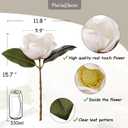 3 Stems Real Touch Creamy White Southern Magnolia Flowers, Artificial Realistic Magnolia Grandiflora for Home Décor