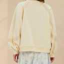 Gacaky Sweatshirt for Women Oversized Fleece Embroidered Crochet Cropped Pullover Tops Fall Fashion Outfits Clothes, Large