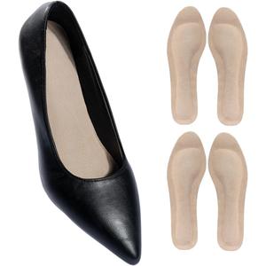 2 Pairs Full Length Pigskin High Heels Cushion Insoles Arch Support, Anti-Slip, Shock/Sweat Absorption, Adhesive Dress Shoes' Inserts for Flats Sandals Boots Relief Blister and Pain(9.5-12 Size)