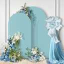 GOJAWAY 6FT/6.6FT/7.2FT Blue Wedding Arch Cover Set of 3, Spandex Fitted Wedding Arch Stand Covers for Round Top Chiara Arch Background Stands Cover for Birthday Party Ceremony Banquet Decor
