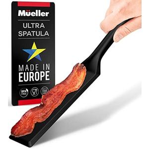 Mueller EuroPhoria Series Spatula, Heat Resistant Nylon Kitchen Turner, Cooking Utensils for Flipping Pancakes, Eggs, Burgers, Crepes and More, Perfect for Nonstick Cookware, Black