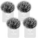 PhantAccy 4PCS Windscreen/Pop Filter for Rode Wireless Go II (2nd Gen) Microphones - Furry Mic Cover for Wind & Ambient Noise Reduction (Rode Wireless Go II, Black-White)