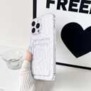 NITITOP Compatible with iPhone 14 Pro Max Case Clear with Card Holder Cute Floral Flower Leave Pattern for Women Girl Soft TPU Shock-Absorbing Wallet Case Protective Phone Cover - White2