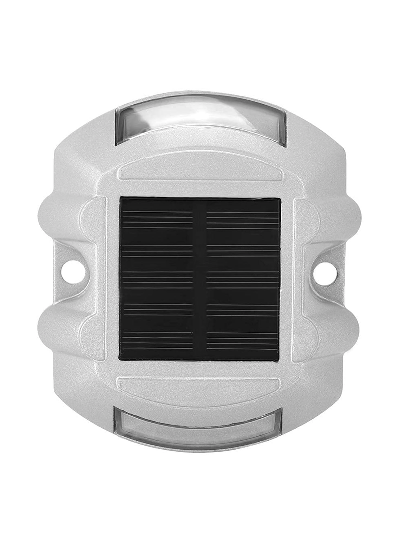 Sonew 2-Sided Reflector Road Marker Pavement, Road Reflector Aluminum Casting Road Stud Light Outdoor Solar Powered Lamp for Roadway, Emergency Reflector Flashing Security