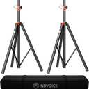 Speaker Stands Tripod Pair for Large Speakers - Adjustable Height 4.2 to 7.1-Foot, Durable Tripod with Non-Slip Rubber Feet, Portable with Carrying Bag for Stage, Studio, & Travel