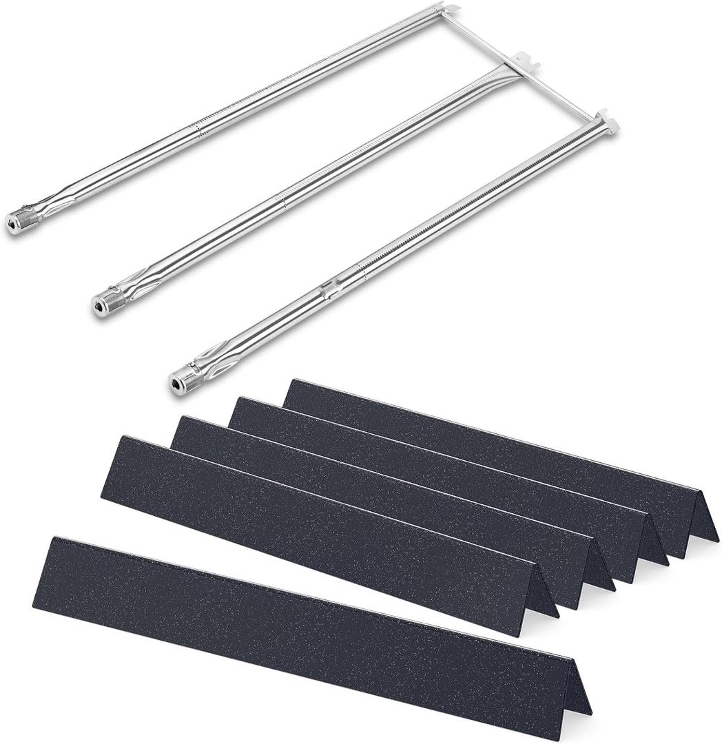 QuliMetal 24.5" Flavorizer Bars & SUS304 34.5" Grill Burners for Weber Genesis 300 Series – Fits E310, E320, S310, S320 (Side Control Panels), Replaces Weber 7540, 67722, 67820