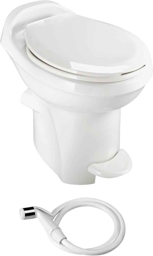 Aqua-Magic Style Plus RV Toilet with Hand Sprayer / High Profile / White - Thetford 34431
