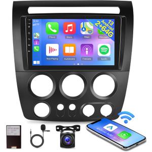 [2G+64G] Car Radio for Hummer H3 2005 2005 2006 2007 2008 2009 2010, Android 13 Touch Screen Hummer H3 Stereo, Carplay/Android Auto/WiFi/SWC/Bluetooth+AHD Backup Camera