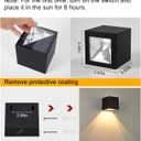 LUHLEE Solar Wall Lights Outdoor,Square Modern Solar Wall Sconce IP65 Waterproof Down Lighting Outdoor Lights for House,Porch,Garden,Yard, Patio,Fence Decor