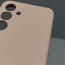 for Samsung Galaxy S25 Case, Liquid Silicone Cover with Camera Protection Anti-Scratch Soft Microfiber Lining Shockproof Protective Phone Case for S25 6.2", Pink Sand