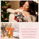 Suncalla 30 Yards Shimmery Chiffon Silk Ribbons for Xmas Tree Decoration Wedding Decor Invitations Bridal Flower Bouquets Gift Wrapping DIY Crafts(Multicolor)