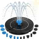 3.5W Solar Fountain Pump, Solar Bird Bath Fountain with 6 Blue & 6 Black Nozzles, Solar Water Pump for Outdoor Garden Patio Small Pond Fish Tank Landscape Decoration