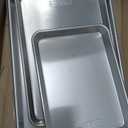 Nordic Ware Naturals 4 Piece Set - USA Made Aluminum Commercial Quality Pans for Baking or Roasting, Encapsulated Galvanized Steel Rim Prevents Warping; Quarter Sheet, Jelly Roll, Half Sheet with Lid