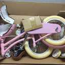 Glerc Little Molly 12-20 Inch Kids Retro Cruiser Bike for 2-13 Year Old with Wicker Basket & Training Wheels/Kickstand, Multiple Colors, 14 Inch