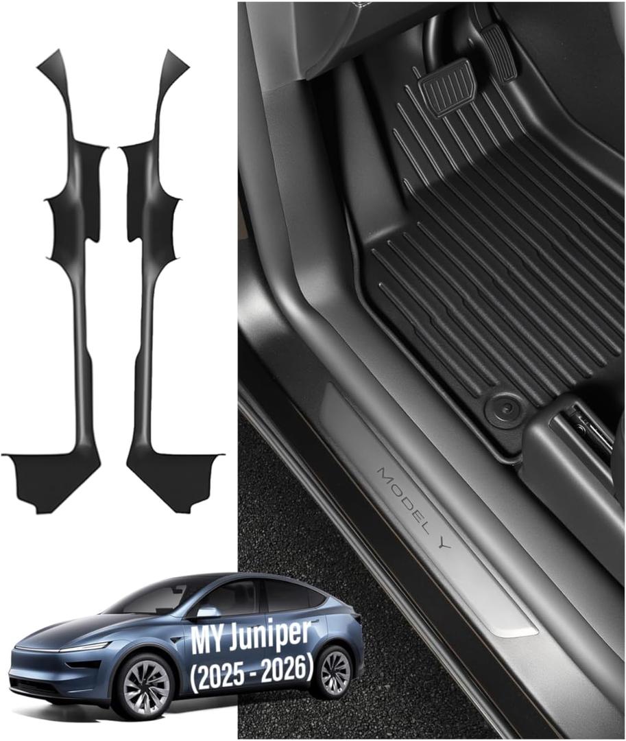 BMZX for Tesla Model Y Juniper 2025-2026 Door Sill Protector 2PCS | TPE Anti-Dust Protective Covers | No-Gap Design | Covers Front & Rear Seats | Easy to Clean BMZX for Tesla Model Y Juniper 2025-2026 Door Sill Protector 2PCS | TPE Anti-Dust Protective Covers | No-Gap Design | Covers Front & Rear Seats | Easy to Clean
