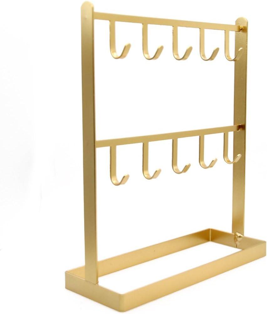 LXZ 1 PC Tabletop Hook Rack Jewelry Stand Holder Golden Hangers for Necklaces Keys Bracelets Ear Rings