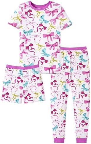 PATPAT Bamboo Viscose Pajamas Sets for Boys Girls Kids Toddler, 2 Pack Pants Sleepers, Ultra-soft Snug Fit Pjs 2-12Y (Shorts Not Included)