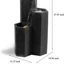 27.95“” H 3-Tiers Cascading Outdoor Water Fountain Made with Eco-Friendly Recyclable Materials, Polyethylene Waterfall Fountain, Outdoor Decor with LED Lights for Patio, Backyard