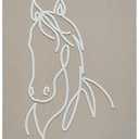 Beige painting with a horse drawing, 16,5x20,5