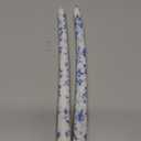 Blue and White Porcelain Taper Candles 10 inch - 2 Pack Peony Pattern Printed Smokeless, Unscented Tall Candlesticks Perfect for Home Decor, Weddings, and Special Occasions