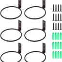 Sivya 6 Pack 4in Flower Pot Holder Ring Wall Mounted Metal Planter Hooks Hangers Wall Bracket