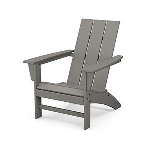 POLYWOOD Modern Adirondack Chair – All-Weather Outdoor Lawn Adirondack Chairs – HDPE, Fade-Resistant & Durable Outdoor Furniture – For Patio, Deck & Fire Pit Chairs – Grey