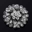 4 Pcs Sliver Rhinestone Buttons Crystal Embellishments for Clothing Jewelry Making DIY Decoration Bottons for Sewing Crafts Wedding Bridal(Button-3)