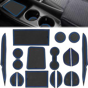Auovo Cup Holder Insert Linerts for Toyota Prius Accessories 2016-2022 Custom Fit Anti dust Mats Door Pocket Liners Cup Holder Console Mats Pads (18pcs/Set, Blue)