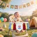 1st Birthday High Chair BannerWood Bead Tassel GarlandFirst Party Tassel BannerBirthday Photo BackdropWall Hangings Decorative for Kids Bedroom Nursery (RedCarnival)