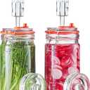 Fermentation Jar, Glass Fermenting Kit with Weight for Making Sauerkraut, Hot Sauce, Mead, Cider and More, Pack of 2