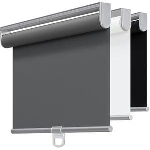 Cordless 100% Blackout Roller Shades for Windows,UV Protection Pull Down Shades,Room Darkening Door Blinds Thermal Insulated Fabric for Home Office and Bedroom(29" W x 72" H,Grey)