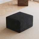 25.6" Corduroy Ottoman Foot Rest,Plush Memory Foam Couch Ottomans,Boneless Compressed Sofa in a Box for Living Room No Assembly Require,Black