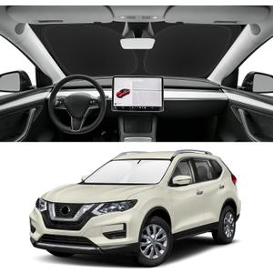 Custom Fit Windshield Sun Shade for Nissan Rogue 2014-2020, Blocks UV & Heat, Front Window Sunshade Accessories, Easy Fold & Store Keep Your Car Cooler for 2014-2020 Nissan Rogue