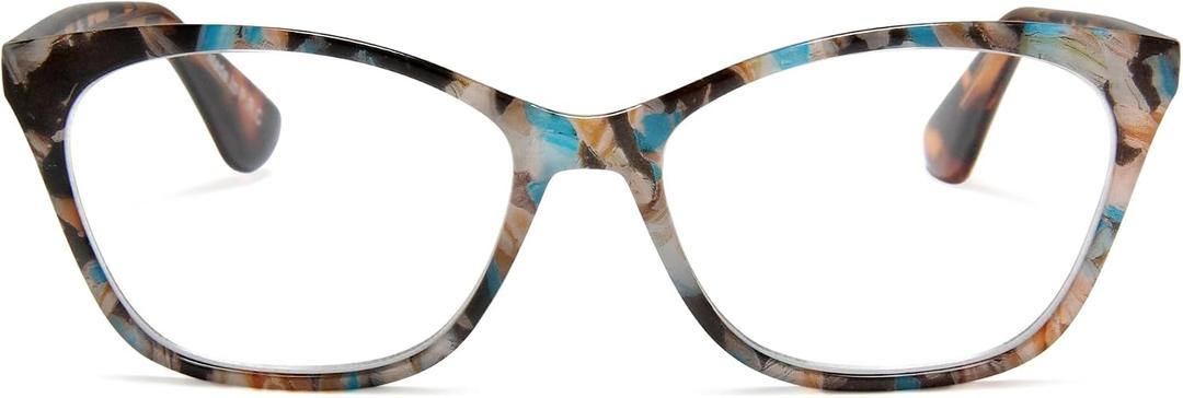 2SeeLife Large Cat Eye Reading Glasses For Women - Medium-Wide Faces, Durable Frame, Spring Hinges
