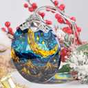 Retro Moon Star Stained Glass Hanging Ornament - Christmas Tree Decoration, Holiday Ornament, Gift Idea