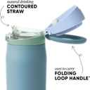Simple Modern Mesa Loop Water Bottle with Covered Straw and Handle | 24oz Cup Holder Friendly Insulated Stainless Steel Bottles for Travel, Sports and School | Glacier Bay