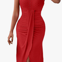 Summer Dresses for Women Hollow Out Strapless Neckline Asymmetric Hem Dress Casual Beach Dress for Women's Dresses, Size S