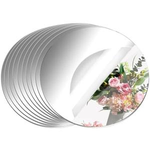 10 Pack Round Mirrors for Centerpieces, 8 inch Circle Mirror Centerpieces for Tables, Mirror Tiles for Wall Table Wedding Centerpieces Mirror Plates for Candle Wedding Decorations